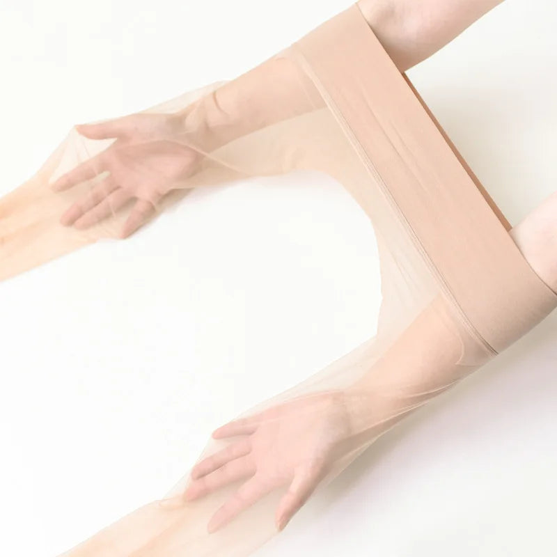 Summer Women's 1 Denier Ultra-thin Mid Rise Waist Sheer 360° Seamless Pantyhose Lady Matte Nylons Silk Stocking Plus Size Tights