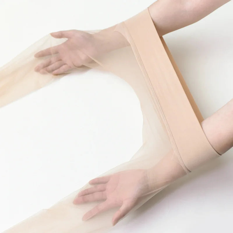 Summer Women's 1 Denier Ultra-thin Mid Rise Waist Sheer 360° Seamless Pantyhose Lady Matte Nylons Silk Stocking Plus Size Tights