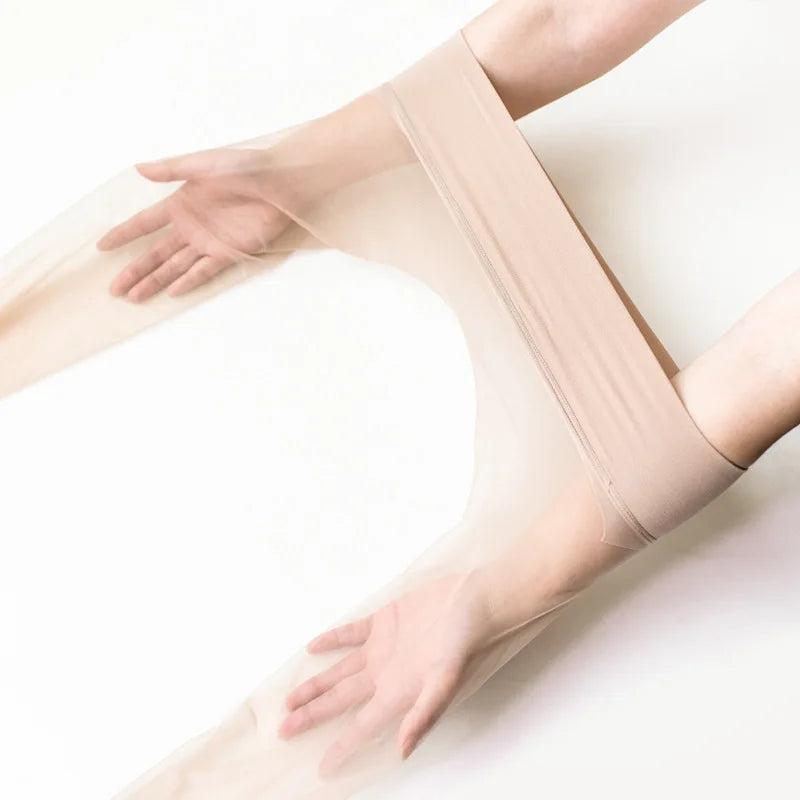 Summer Women's 1 Denier Ultra-thin Mid Rise Waist Sheer 360° Seamless Pantyhose Lady Matte Nylons Silk Stocking Plus Size Tights