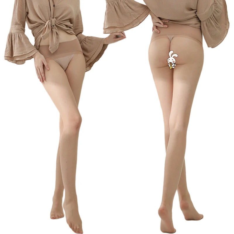 Summer Women's 1 Denier Ultra-thin Mid Rise Waist Sheer 360° Seamless Pantyhose Lady Matte Nylons Silk Stocking Plus Size Tights