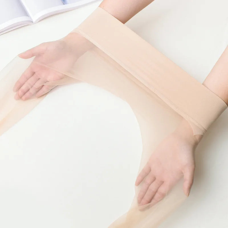 Summer Women's 1 Denier Ultra-thin Mid Rise Waist Sheer 360° Seamless Pantyhose Lady Matte Nylons Silk Stocking Plus Size Tights