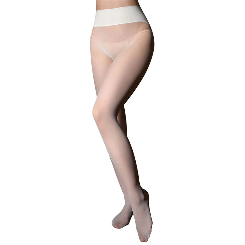Summer Women's 1 Denier Ultra-thin Mid Rise Waist Sheer 360° Seamless Pantyhose Lady Matte Nylons Silk Stocking Plus Size Tights