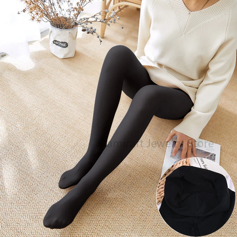 Women Sexy Fake Translucent Tights Spring Autumn High Waist Stretchy Skin Effect Leggings Ladies No Velvet Pantyhose Stockings