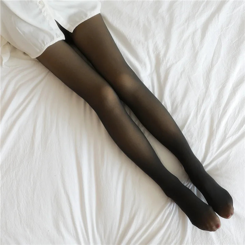 Women Sexy Fake Translucent Tights Spring Autumn High Waist Stretchy Skin Effect Leggings Ladies No Velvet Pantyhose Stockings