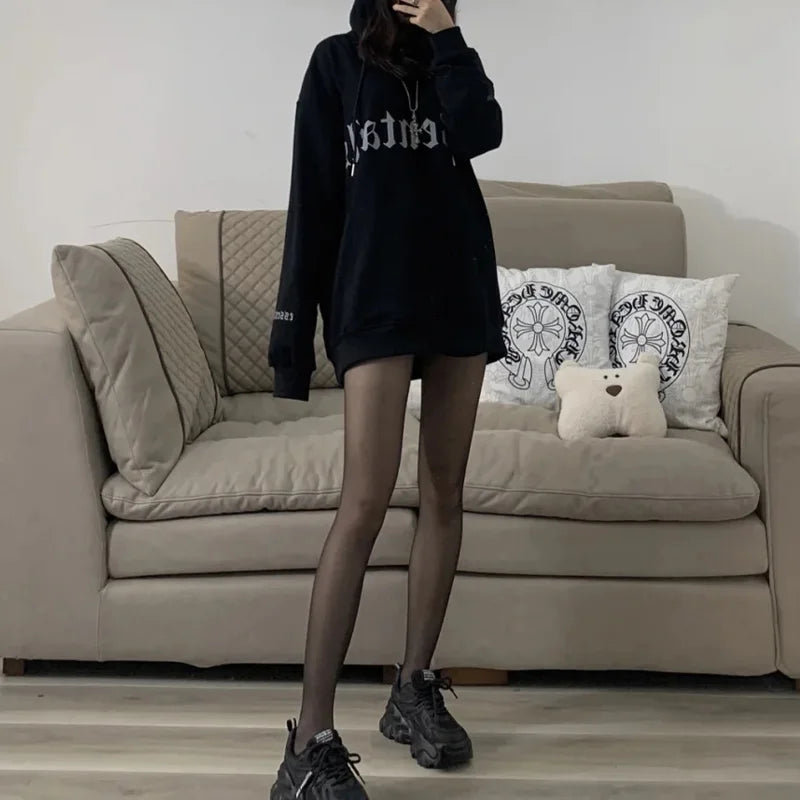 Women Sexy Fake Translucent Tights Spring Autumn High Waist Stretchy Skin Effect Leggings Ladies No Velvet Pantyhose Stockings