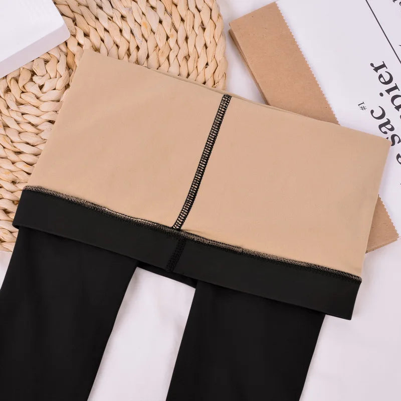 Women Sexy Fake Translucent Tights Spring Autumn High Waist Stretchy Skin Effect Leggings Ladies No Velvet Pantyhose Stockings