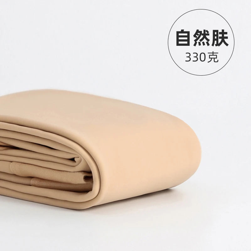 Women Stockings Winter Tights One Layer Water Smooth Bare Leg Pantyhose Velvet Thick Socks Ladies Fleece Thermal Skin Leggings