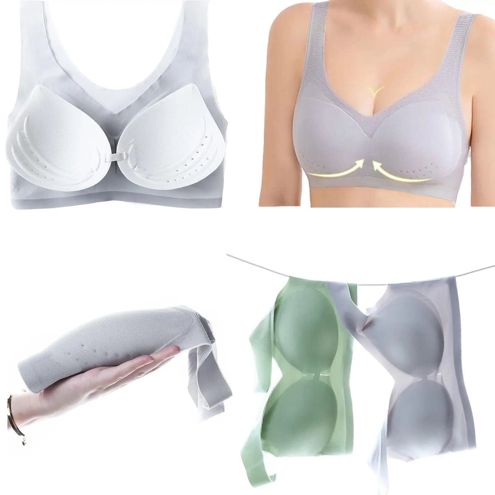 Women's Summer Ultra-thin Sports Bra Ice Silk Seamless Underwear Comfortable Sports No Steel Ring Underwear Plus Size M-4XL