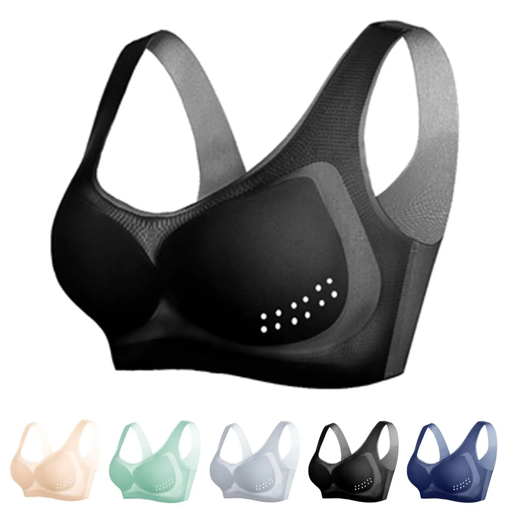 Women's Summer Ultra-thin Sports Bra Ice Silk Seamless Underwear Comfortable Sports No Steel Ring Underwear Plus Size M-4XL